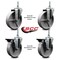Service Caster 5 Inch Semi Steel 38 Inch Threaded Stem Caster Set 2 Brakes SCC SCC-TS20S514-SSS-381615-2-PLB-2 - alternate 3